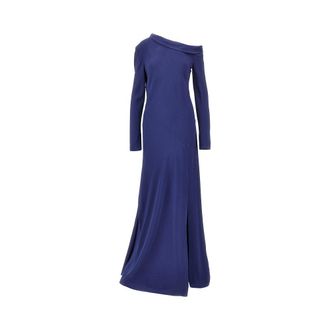Alberta Ferretti Asymmetrical neckline long dress Woman 44