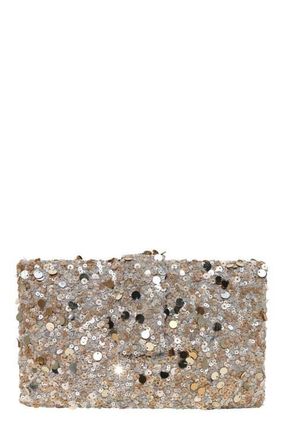 Simitri Metallic Kitsch Clutch in Champagne at Nordstrom