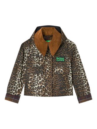 Ganni x Barbour corduroy-collar jacket - Brown