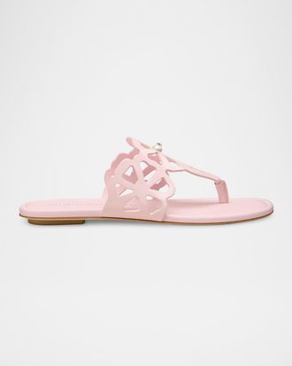 Stuart Weitzman Jasmine Patent Cutout Thong Sandals