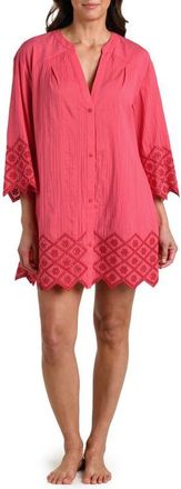 La Blanca Crinkle Collective Cover-Up Minidress in Guava at Nordstrom, Size X-Large
