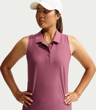 Nike Womens Victory Dri-FIT Sleeveless Polo in Red | FQ1572-654