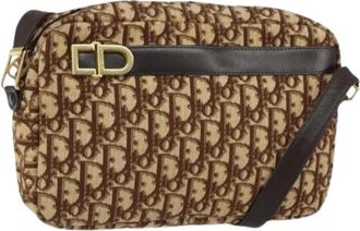 Dior Pre-owned Cross Body Bags, female, Brown, Size: ONE SIZE Pre-owned Vintage Trotter Canvas Shoulder Bag