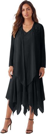 Roaman's Sequin Jacket Dress Set in Black at Nordstrom, Size 28