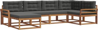 vidaXL Conjunto De Sof&aacute;s De Exterior 6 Uds. Natural Y Antracita Vidaxl