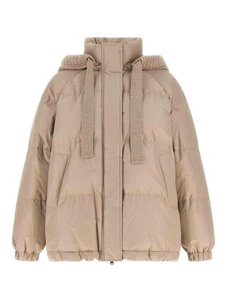 Brunello Cucinelli Beige Taffeta Puffer Jacket