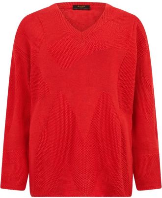 Moorer Nisa Trui - Dames - V-hals truien - Rood - XS - Katoen - Truien & Vesten