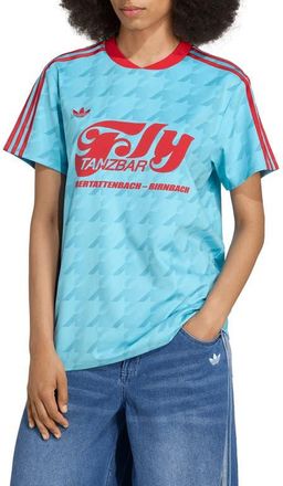 adidas Graphic Print Football Jersey in Blue at Nordstrom, Size X-Small