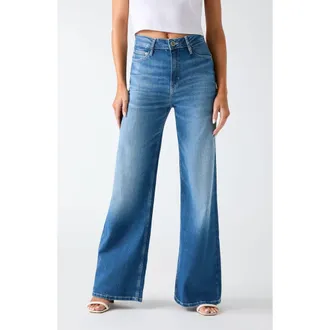 Guess Bellflower Wide Leg Jeans in Reny-Turquoise at Nordstrom, Size 27 X 32