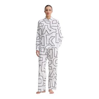 DKNY Pyjamaset van twee delen - Dames - Pyjama - Wit - XS - Katoen - Nachtkleding