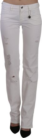 Costume National Womens Distressed Jeans - White Cotton - Size 27 (Waist)