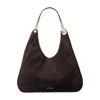 Michael Kors Tassen, Dames, Bruin, ONE Size, Su&egrave;de, Ellie Grote Schoudertas met Drie Compartimenten