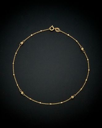 Italian Gold, Inc 14K Italian Gold Beaded Station Anklet