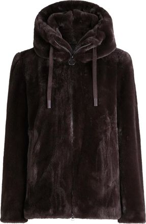 Betty Barclay Jassen, Dames, Bruin, M, Pluizige Hoodie Jas