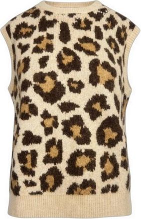MC2 Saint Barth Joey P Alpaca Vest - Dames - Ronde hals truien - Bruin - S - Truien & Vesten