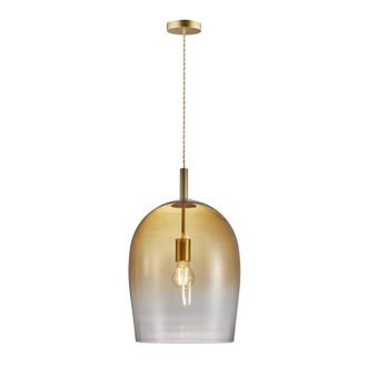 Nordlux L&aacute;mpara de techo vintage dorado con pantalla de cristal &aacute;mbar &oslash;30