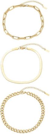 st. Moran Set of 3 Assorted Chain Anklets in Gold at Nordstrom