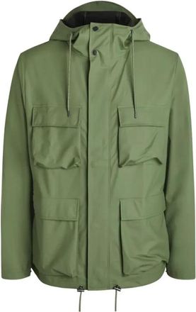 Rains Pocket Jacket W3 - Heren - Regenjassen - Groen - S - Polyester - Jassen