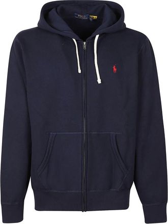 Ralph Lauren Sweatshirt - Heren - Vesten met rits - Blauw - M - Katoen - Hoodies & sweatvesten