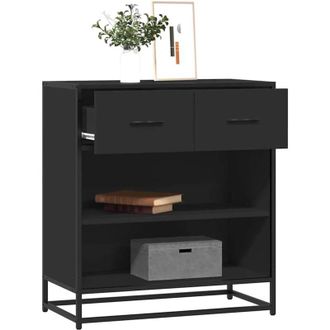 vidaXL Credenza Rovere Nera 68x35x76 cm in Legno Multistrato - Vidaxl