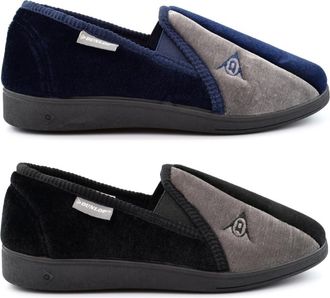 Generic Mens Memory Foam Slippers Size 13 Mens Carpet Slipper Size 6 Boys Slippers Winston Slip On Slipper Washable Slip Ons Sizes 6-13 Black/Navy Blue 10 UK