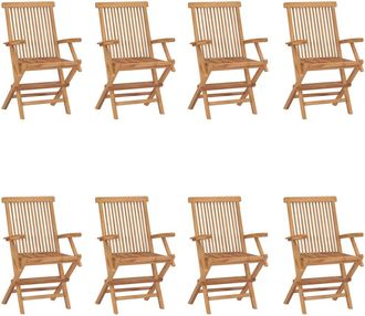 vidaXL Sillas De Jard&iacute;n Plegables 8 Unidades Madera Maciza De Teca Vidaxl