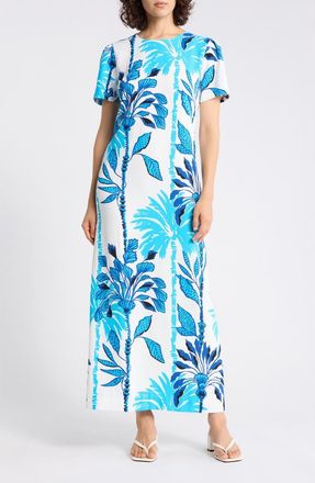 Lilly Pulitzer Charlee Short Sleeve Maxi Dress in Coconut Sway In The Breeze at Nordstrom Rack, Size 00