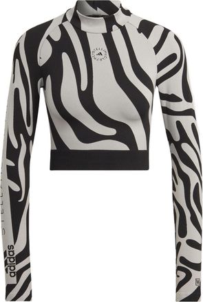 adidas (WMNS) adidas by Stella McCartney Seamless Wolford Crop Top Asia Sizing White Black HF3067
