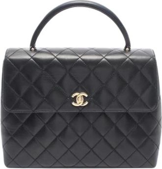 Chanel Pre-owned Vintage Handbag - Dames - Vintage Handtas - Zwart - ONE Size - Leer - Vintage