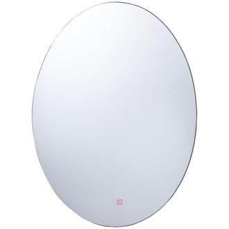 Beliani Beliani - Espejo De Pared Plateado Con Luz Led Ovalado 60 X 80 Cm Sistema Anti Vaho Mazille