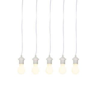 QAZQA Set De 5 Portal&aacute;mparas Blancos Con Bombillas A60 Incluidas - Move - Qazqa