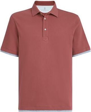 Brunello Cucinelli Piqu&eacute; polo shirt in Coral at Nordstrom, Size Xxx-Large Eu