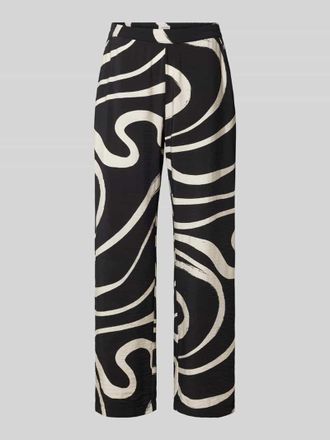b.young B.Young Wide Leg Stoffhose mit Allover-Print Modell Ibine in Black, Größe 34