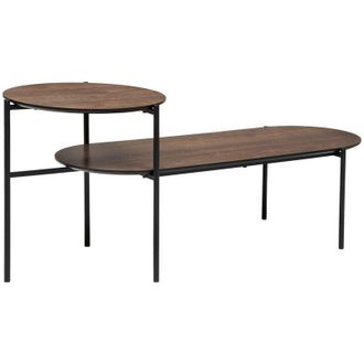 Atmosphera Tavolino a 2 livelli kemi in noce e metallo 118x43 cm - Atmosphera créateur dintérieur