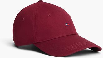 Tommy Hilfiger Mens Flag Logo Baseball Cap - Burgundy