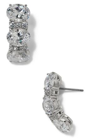 Nadri Mojito Pav&eacute; Cubic Zirconia Drop Earrings in Rhodium at Nordstrom