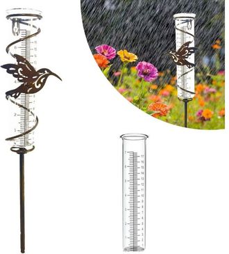 OEM 2pcs Pluvi&oacute;metro De Vidrio Para Jard&iacute;n - Pluvi&oacute;metro De Metal - Con Escala Transparente - Para Jard&iacute;n, C&eacute;sped Y Patio