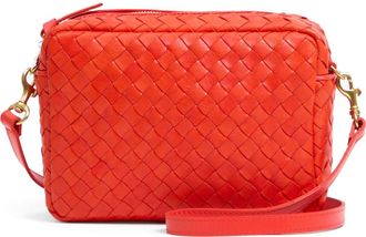 Clare Vivier Midi Sac Woven Crossbody Bag in Bright Poppy at Nordstrom