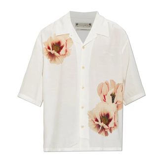 AllSaints Floraison Shirt - Heren - Korte mouwen Overhemden - Wit - XL - Overhemden