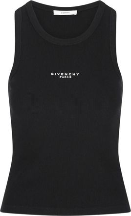 Givenchy Slim-fit Paris Print Tanktop - Dames - Tops zonder mouwen - Zwart - S - Nylon - Tops