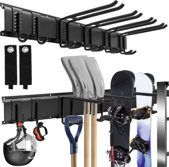 OEM Estante Organizador De Herramientas De Pared, Estante De Almacenamiento Para Garaje Con 6 Ganchos, Colgador De Herramientas De Jard&iacute;n Para Equipos De 