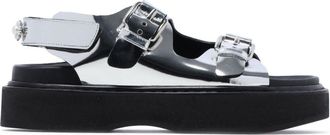 Simone Rocha Daisy 40mm metallic sandals - women - Rubber/Calf Leather/Calf Leather - 42 - Silver