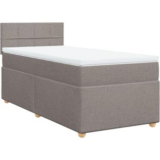 vidaXL Vidaxl - Cama Box Spring Con Colch&oacute;n Tela Gris Taupe 100x200 Cm