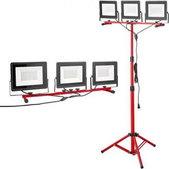 OEM Luz De Trabajo Led Con Soporte, 21 000 L&uacute;menes, Luz De 3 Cabezales Con Interruptor Individual, Tr&iacute;pode Y Cable De Alimentaci&oacute;n De 3,3 M Para Obras De 