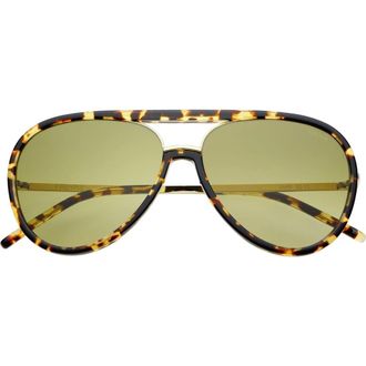 Freyrs Eyewear Shay Aviator Sunglasses in Tortoise /Light Green at Nordstrom