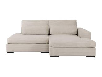 VENTE-UNIQUE.COM Sof&aacute; rinconera terciopelo beige