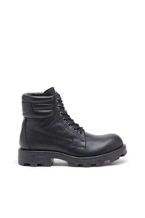 Diesel D-Hammer - Combat boots in leather - Boots - Man - Black