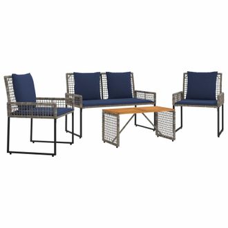 vidaXL Juego De Muebles De Exterior Con Coj&iacute;n Acero Vidaxl