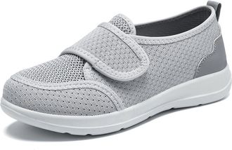 Generic Comfortable Womens Everyday Sneakers Breathable Knit Fabric Slip On Design with Secure Hook and Loop Closure for Effortless Style and All Day Walking 