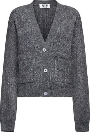 Silvian Heach Compacte cardigan met V-hals - Dames - Vesten - Grijs - S - Wol - Truien & Vesten